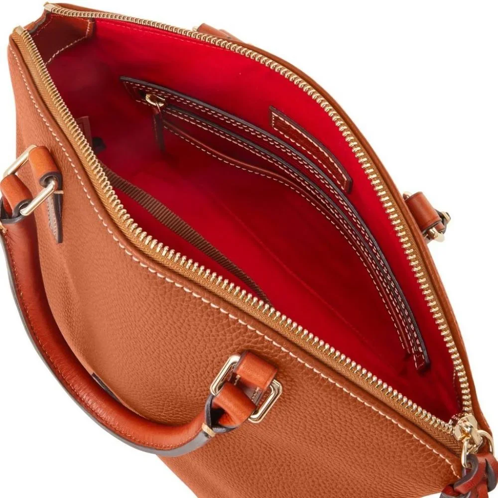 Dooney & Bourke handbag purse Rich Pebble Grain Satchel tan Brand New!